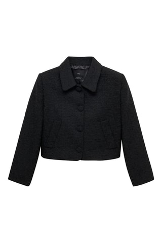 Veste tweed crop - Noir