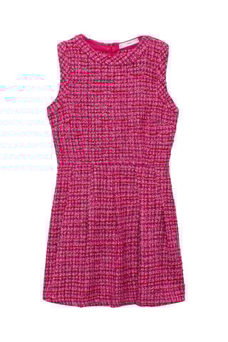 Robe évasée tweed - Fuchsia