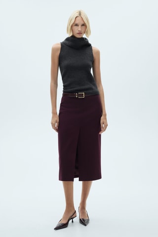 Top maille col montant - Anthracite