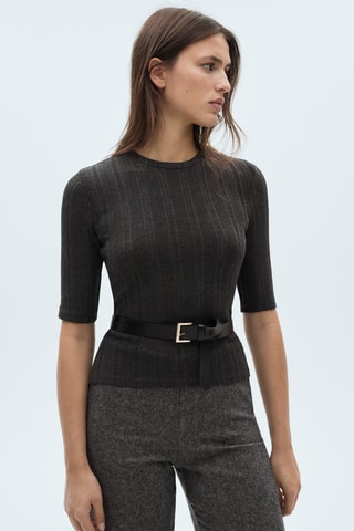 T-shirt maille manches courtes - Gris