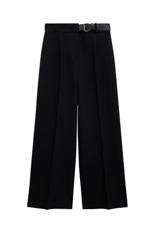 Pantalon droit avec ceinture - Noir