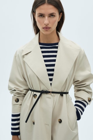 Robe en maille à rayures - Bleu marine