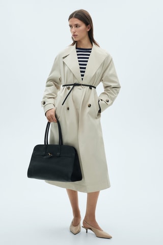Robe en maille à rayures - Bleu marine