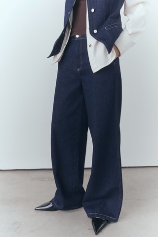 Jean wideleg rinse wash - Bleu