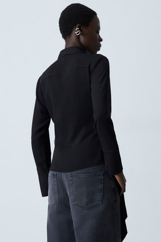 Blouse satinée noeud - Noir
