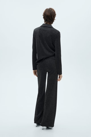 Pantalon évasé maille Lurex - Gris