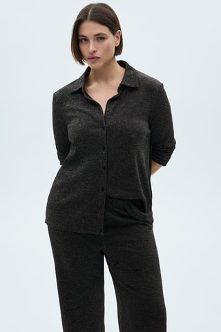 Pantalon évasé maille Lurex - Gris