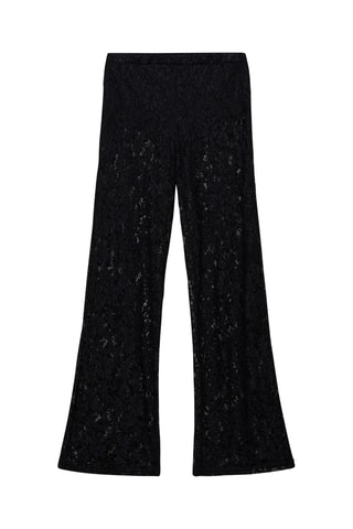 Pantalon wideleg dentelle - Noir