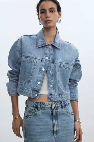 Blouson jean poches - Bleu