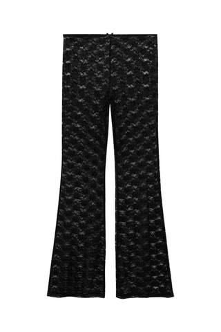 Pantalon droit dentelle - Noir