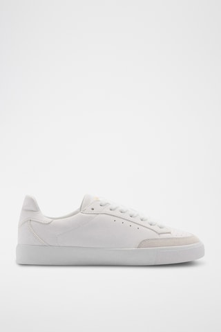 Baskets empiècements cuir - Blanc
