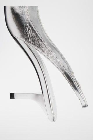 Chaussures métallisées ouvertes à l'arrière - Argenté