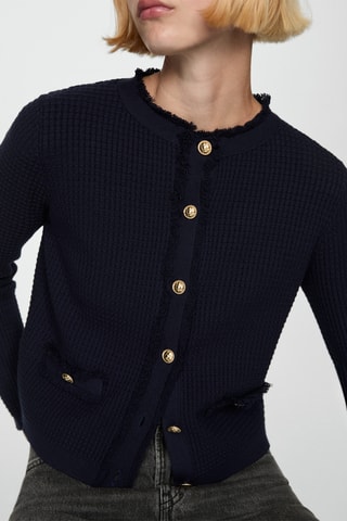 Cardigan maille boutons - Bleu marine