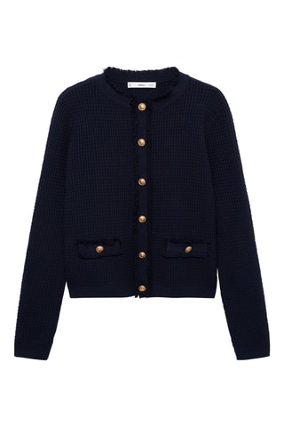 Cardigan maille boutons - Bleu marine
