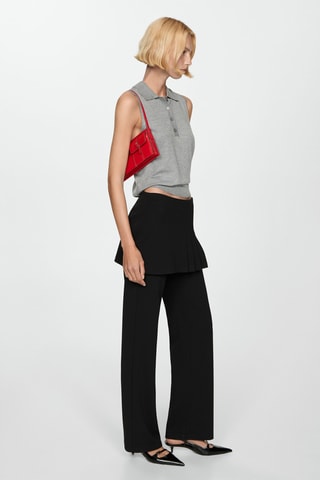 Pantalon-jupe plissé - Noir