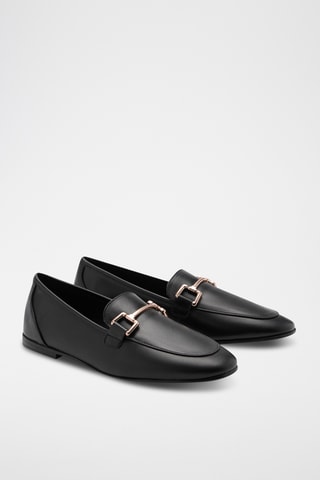Mocassins cuir détail métallique - Noir