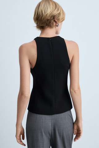 Crop top bretelles larges - Noir