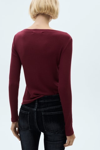 T-shirt maille manches longues - Bordeaux