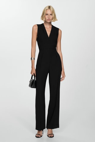 Combi-pantalon détail croisé - Noir