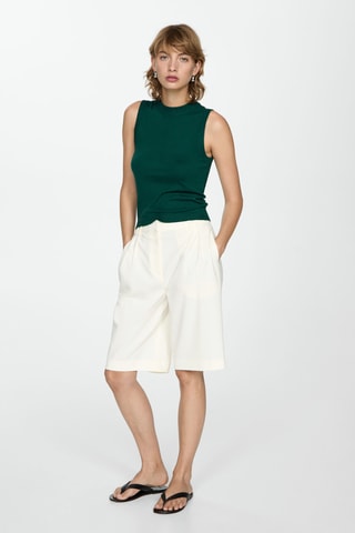 Top maille larges bretelles - Vert foncé