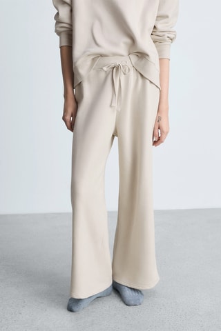 Pantalon tissu éponge coton - Sable