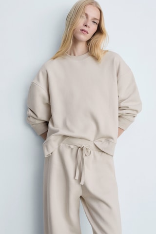 Pantalon tissu éponge coton - Sable