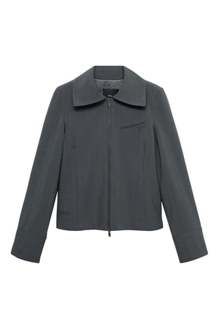 Veste rayures double fermeture Éclair - Gris