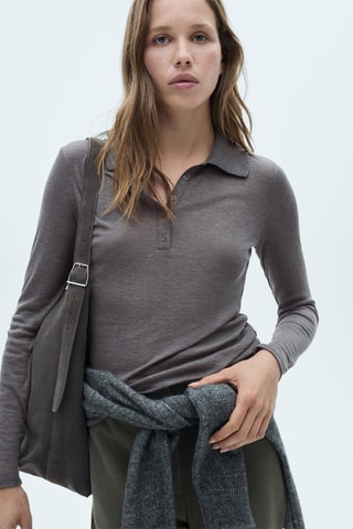 Polo à col boutonné - Gris