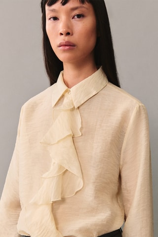 Chemise Lyocell volant - Écru