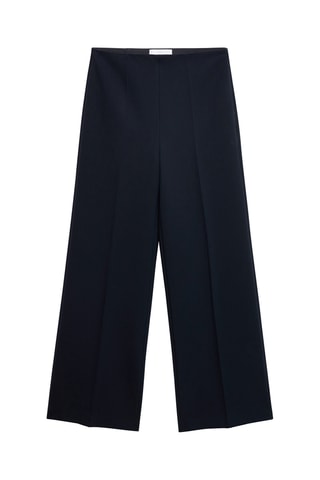 Pantalon pinces wideleg - Bleu marine