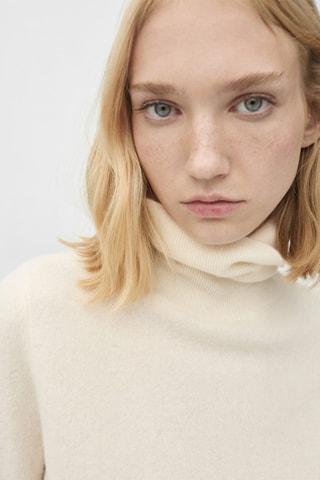 Pull-over cachemire col roulé - Écru