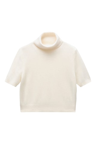 Pull-over cachemire col roulé - Écru