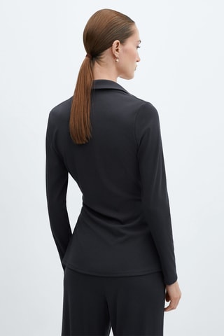 Blouse croisée col V - Anthracite
