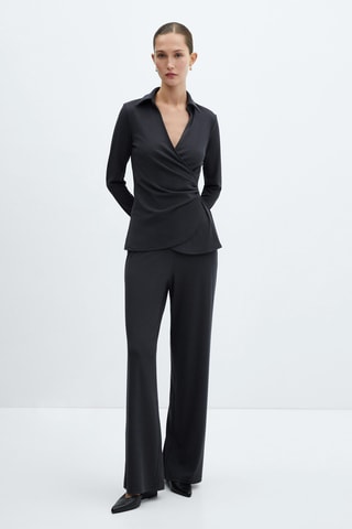 Blouse croisée col V - Anthracite