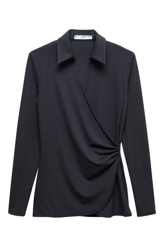 Blouse croisée col V - Anthracite