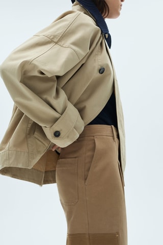 Pantalon empiècements contrastants - Beige