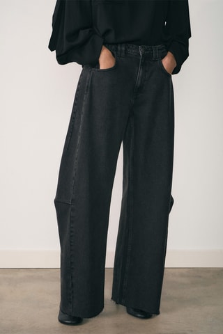 Jean wideleg loose taille basse - Noir