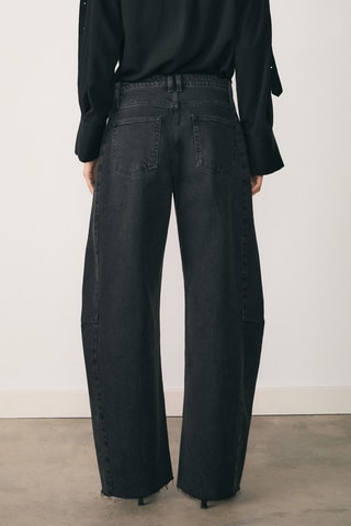 Jean wideleg loose taille basse - Noir