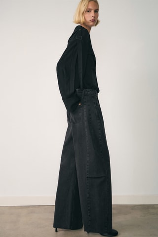Jean wideleg loose taille basse - Noir