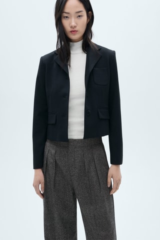 Pantalon à pinces jaspé - Noir