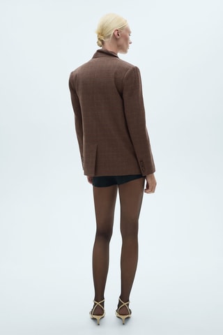 Blazer carreaux pied-de-poule - Marron