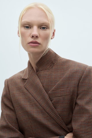 Blazer carreaux pied-de-poule - Marron