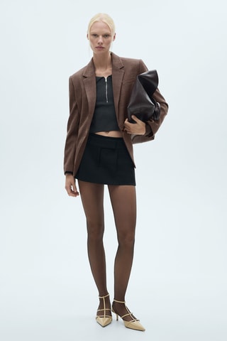 Blazer carreaux pied-de-poule - Marron