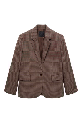 Blazer carreaux pied-de-poule - Marron