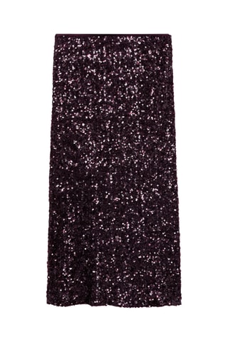 Jupe midi sequins - Bordeaux