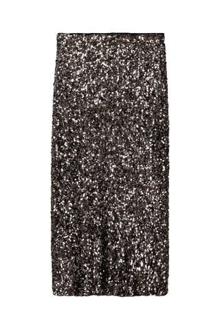 Jupe midi sequins - Anthracite