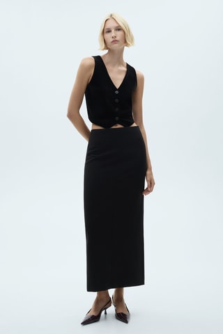 Gilet velours crop - Noir