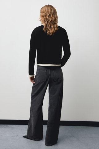 Veste maille boutons - Noir