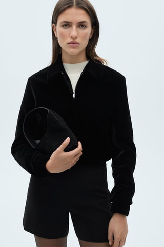 Veste bomber velours - Noir