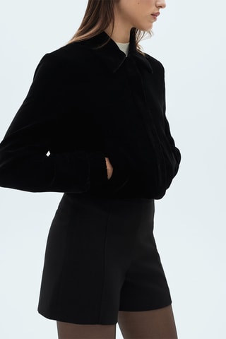 Veste bomber velours - Noir